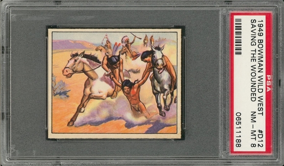 1949 Bowman "Wild West" #D-12 "Saving the Wounded" – PSA NM-MT 8 "1 of 2!"